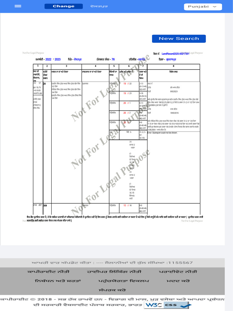 Jamabandi - Punjab Land Records | PDF