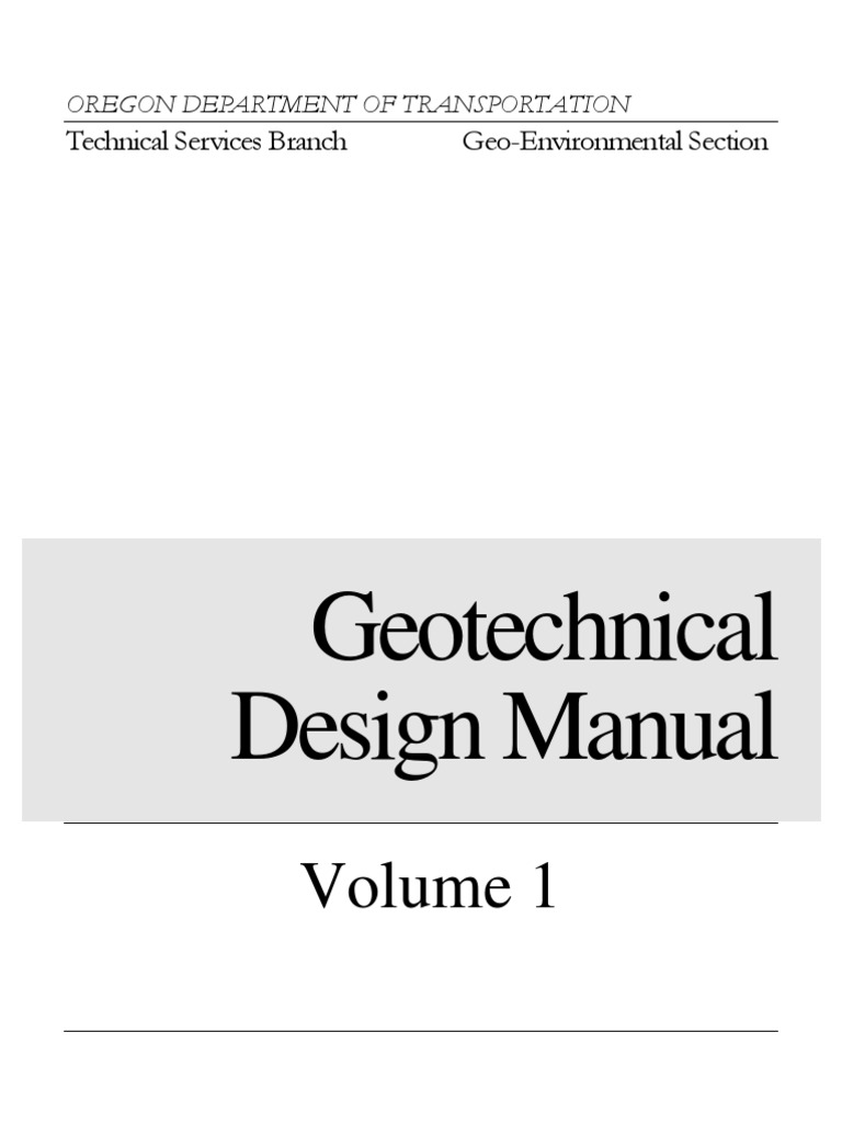 ODOT Geotechnical Design Manual PDF Geotechnical Engineering Deep