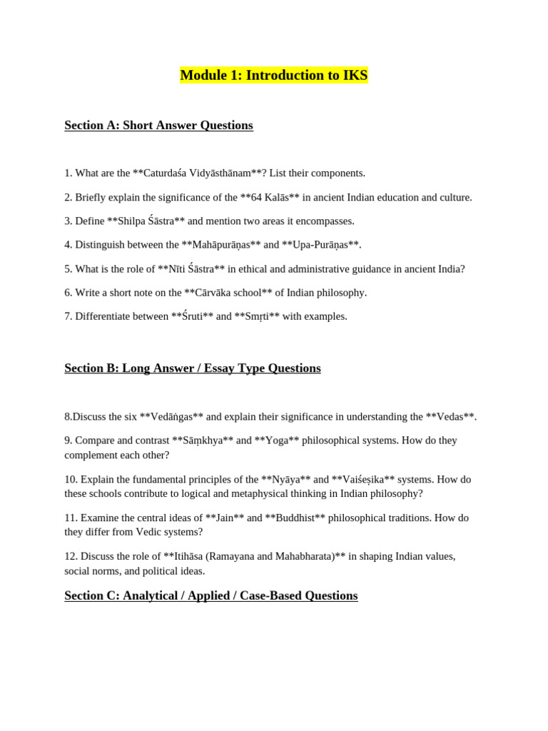Introduction to Indian Knowledge Systems | PDF