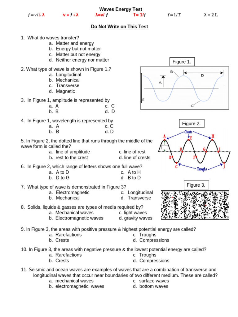 Wave Test #1-24 | PDF | Waves | Frequency