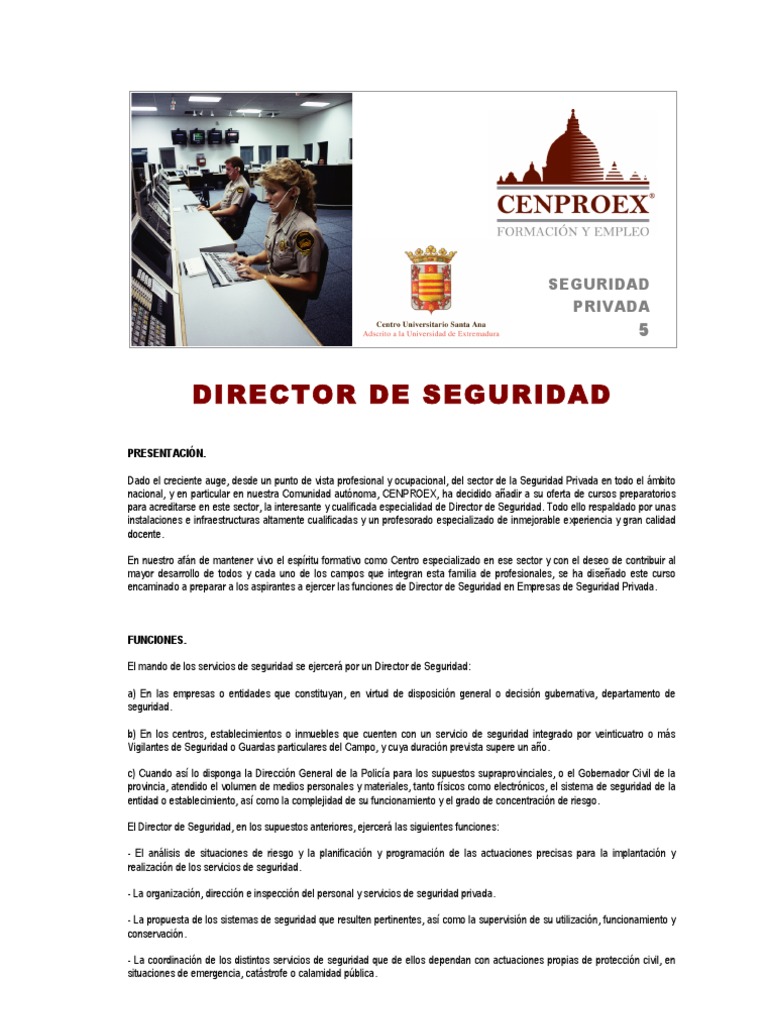 Curso de Director de Seguridad Privada | PDF | La seguridad | Seguridad ...