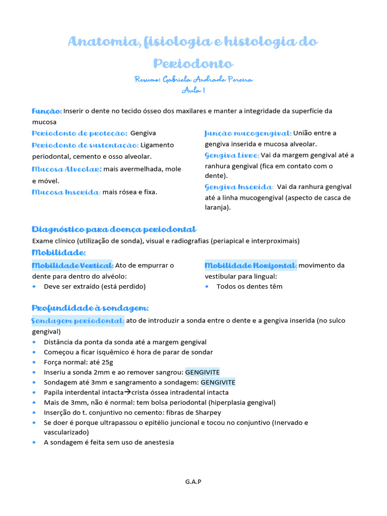 Anatomia Periodonto | PDF | Áreas da odontologia | Especialidades médicas