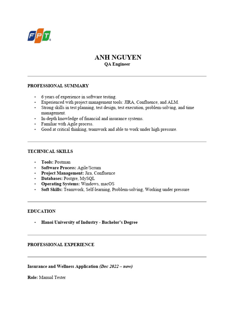 QA Engineer with 6 Years Experience | PDF | Agile Software Development ...