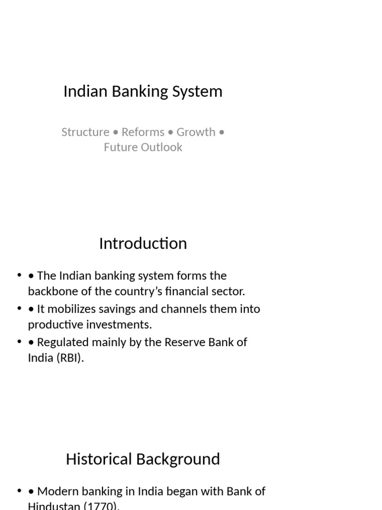 Overview of the Indian Banking System | PDF | Banks | Reserve Bank Of India