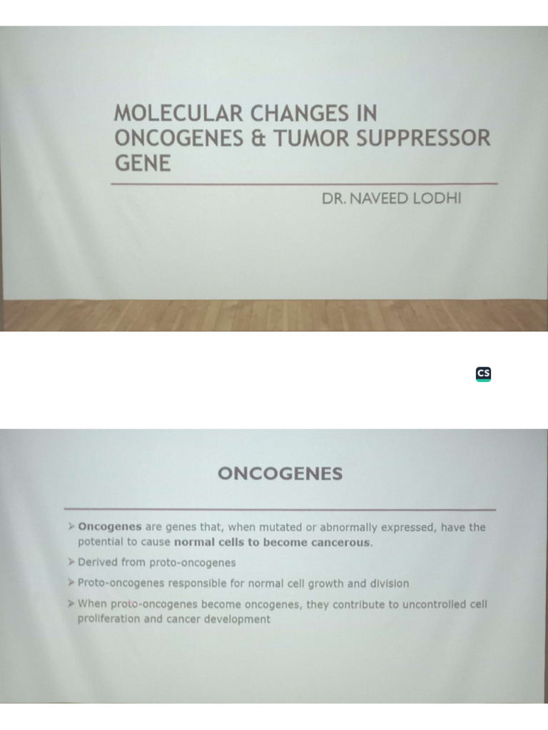 Biochemistry Molecular Changes in Oncogenes and Tumor Suppressor Gene | PDF