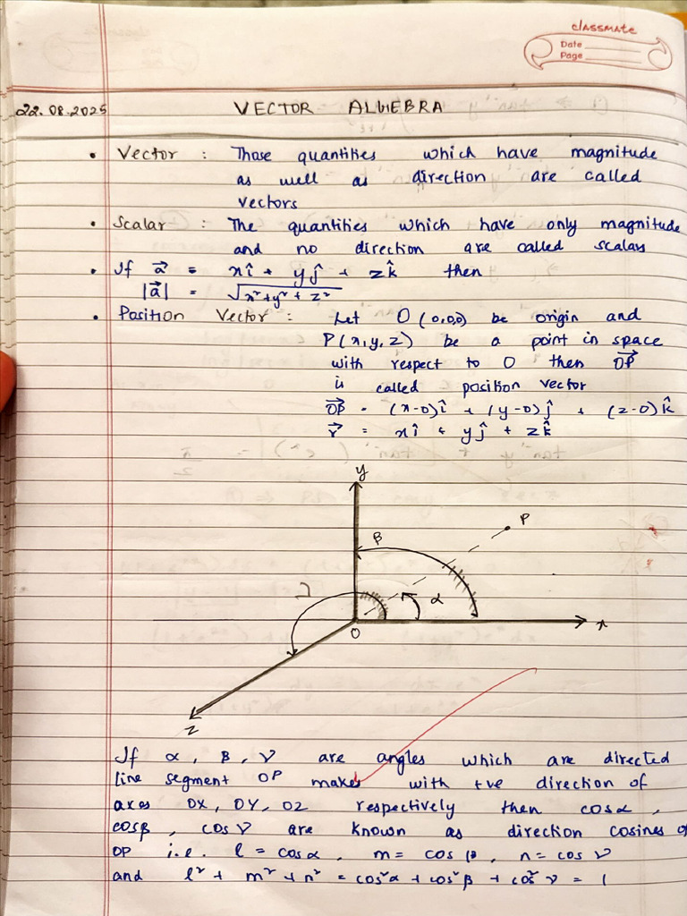 Vector Algebra | PDF