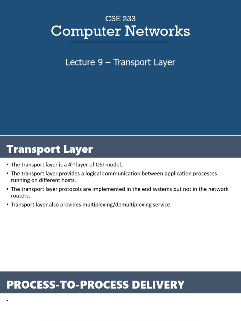 Understanding Transport Layer Protocols | PDF | Transmission Control ...