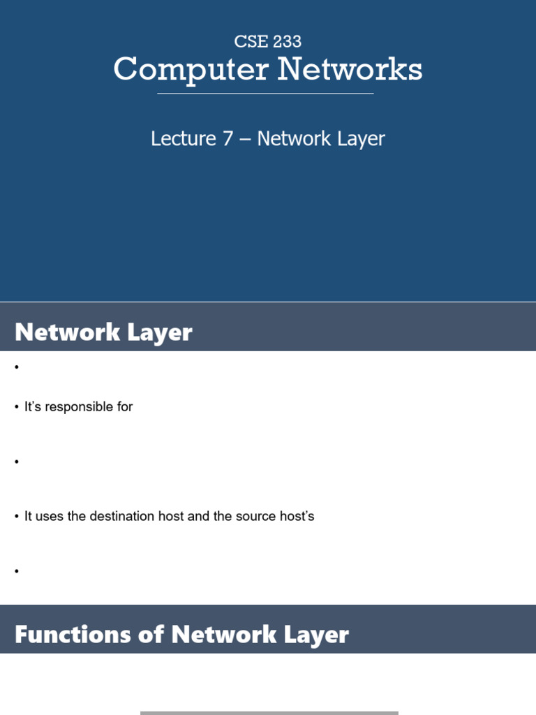 Network Layer Functions and Routing | PDF | Internet Protocols | Routing