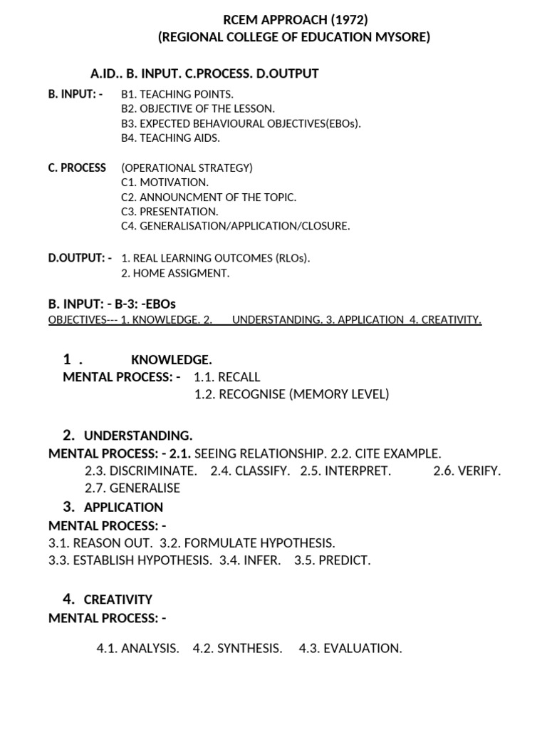 RCEM Approach: Teaching Process Guide | PDF