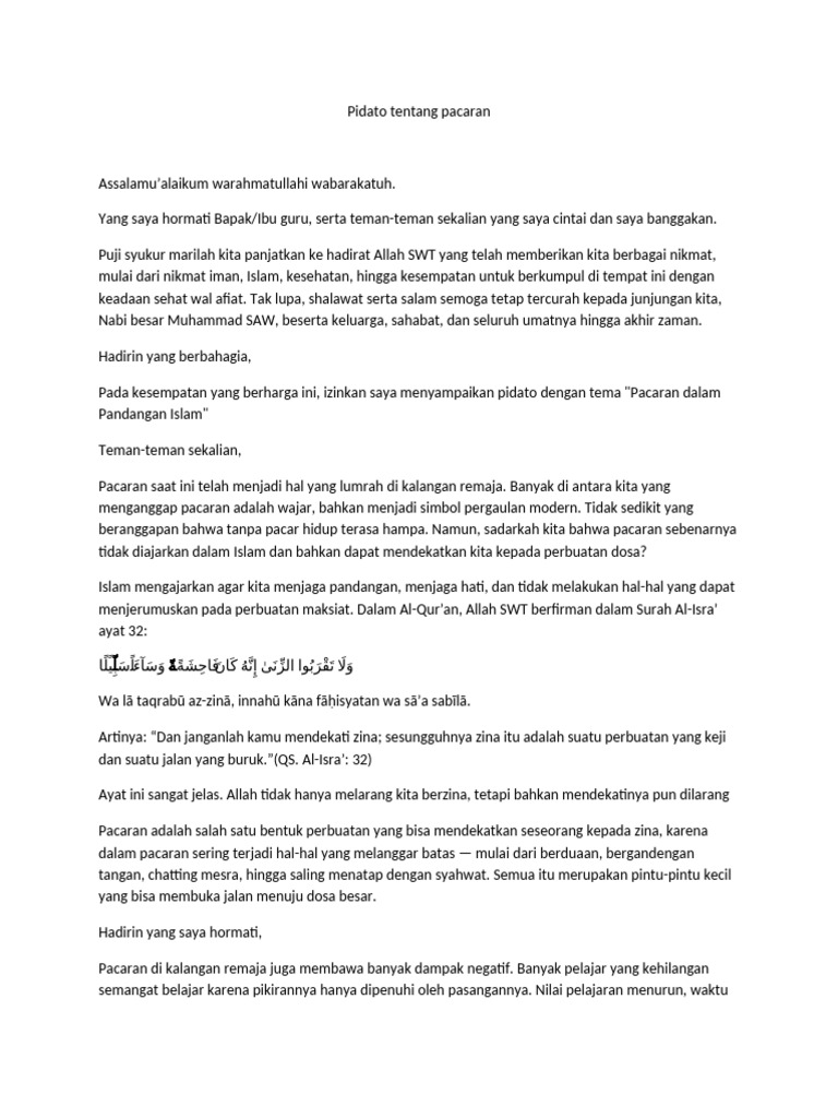 Pacaran dalam Perspektif Islam | PDF