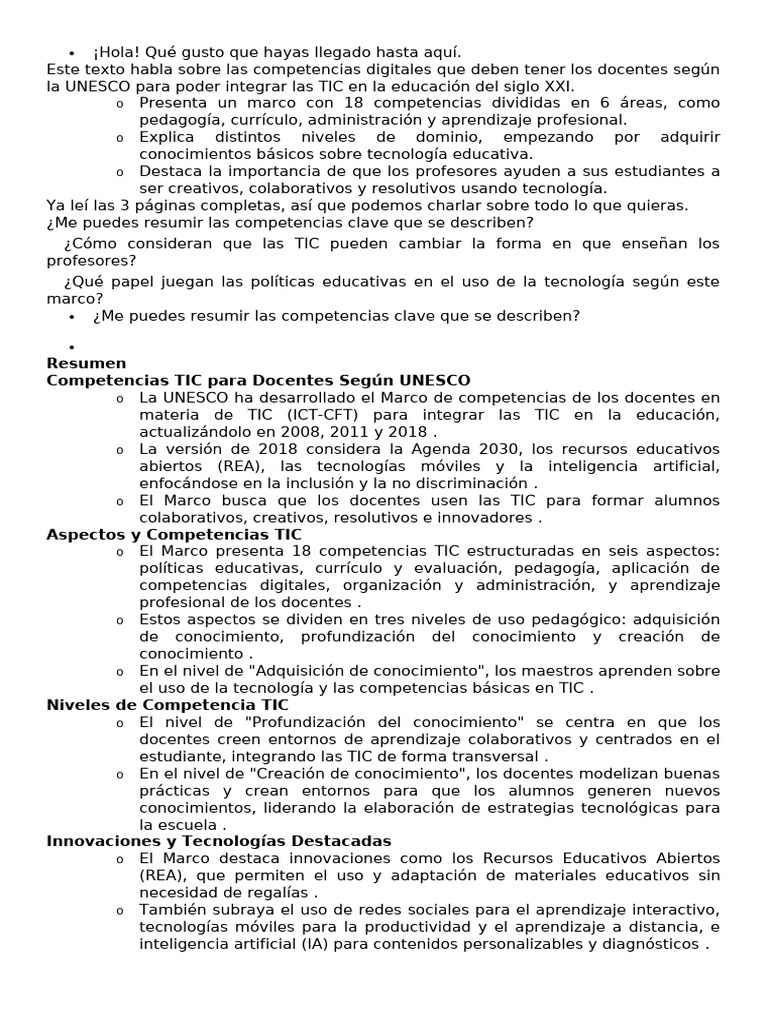Resumen Competencias Tic | PDF | Enseñando | Tecnología de información ...