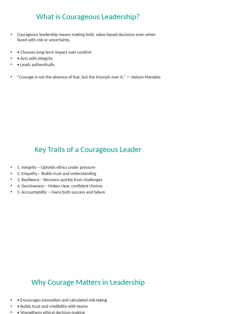 Essentials of Courageous Leadership | PDF