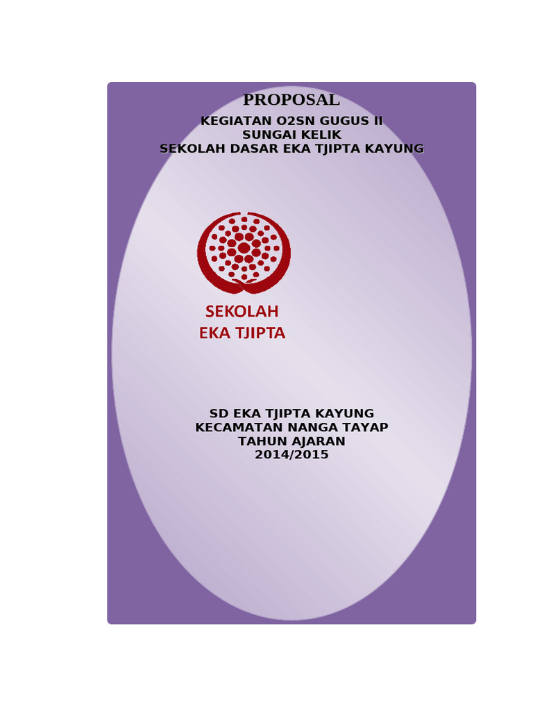 Proposal Kegiatan O2SN SD Eka Tjipta | PDF