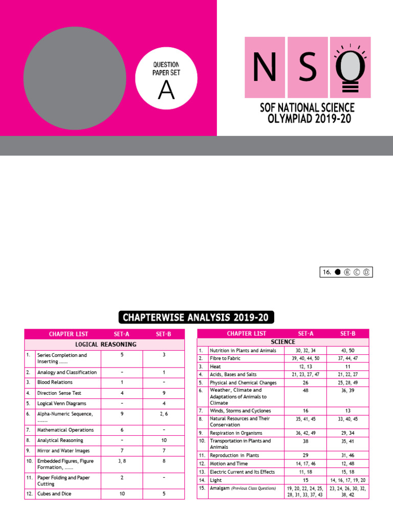 NSO Class 7 Exam Guidelines and Format | PDF | Water | Foods