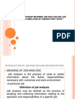 A Study On Relationship Between Job Analysis and Job Description Among Employee of Chennai Port Trust