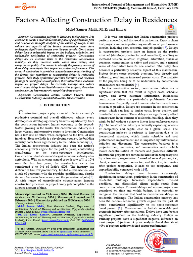 Causes of Residential Construction Delays | PDF | Project Management