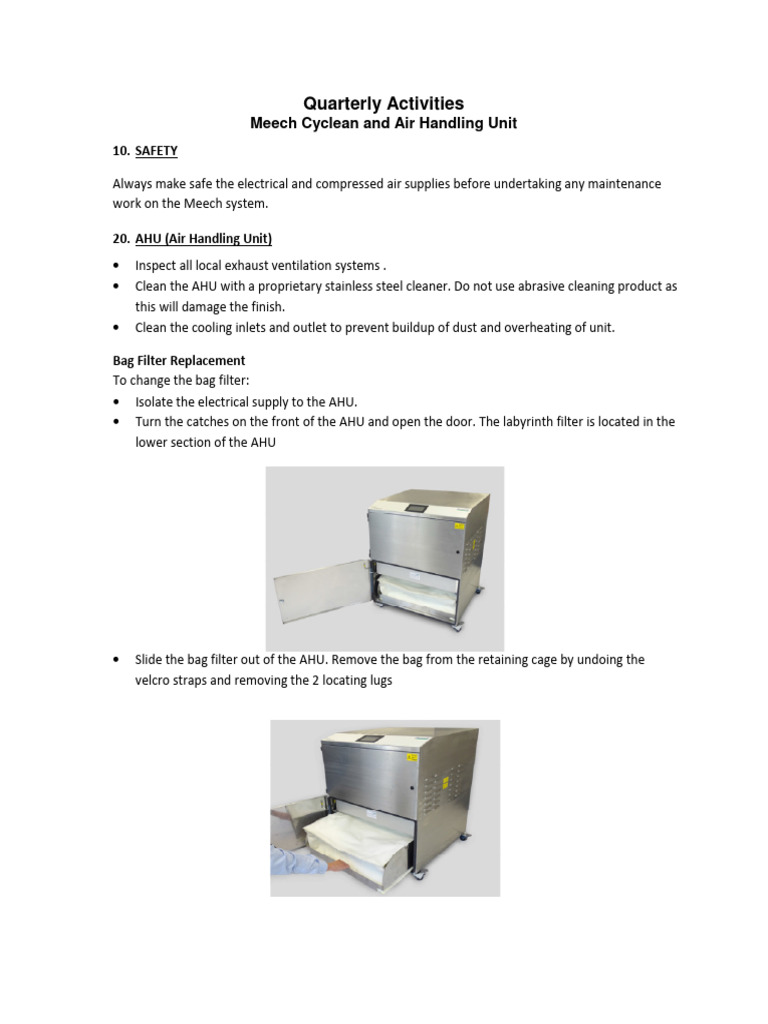 Meech Cyclean and Air Handling Unit PM | PDF | Equipment