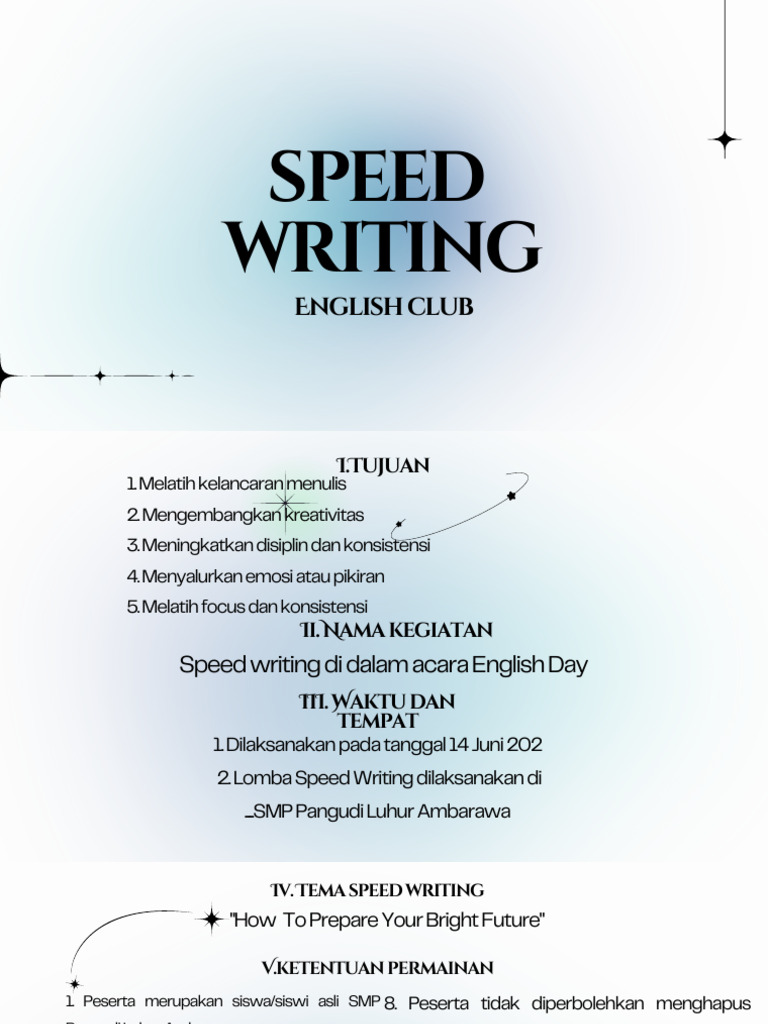 Lomba Speed Writing English Day SMP | PDF