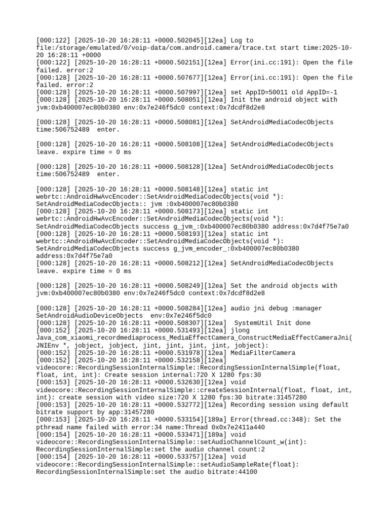 Android Camera Log and Error Report | PDF | Shader | Computing