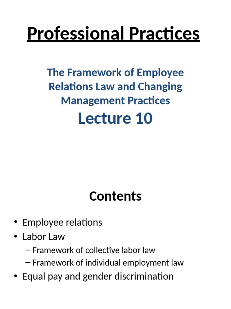 Lecture 10 17092025 075031pm | PDF | Labour Law | Employment