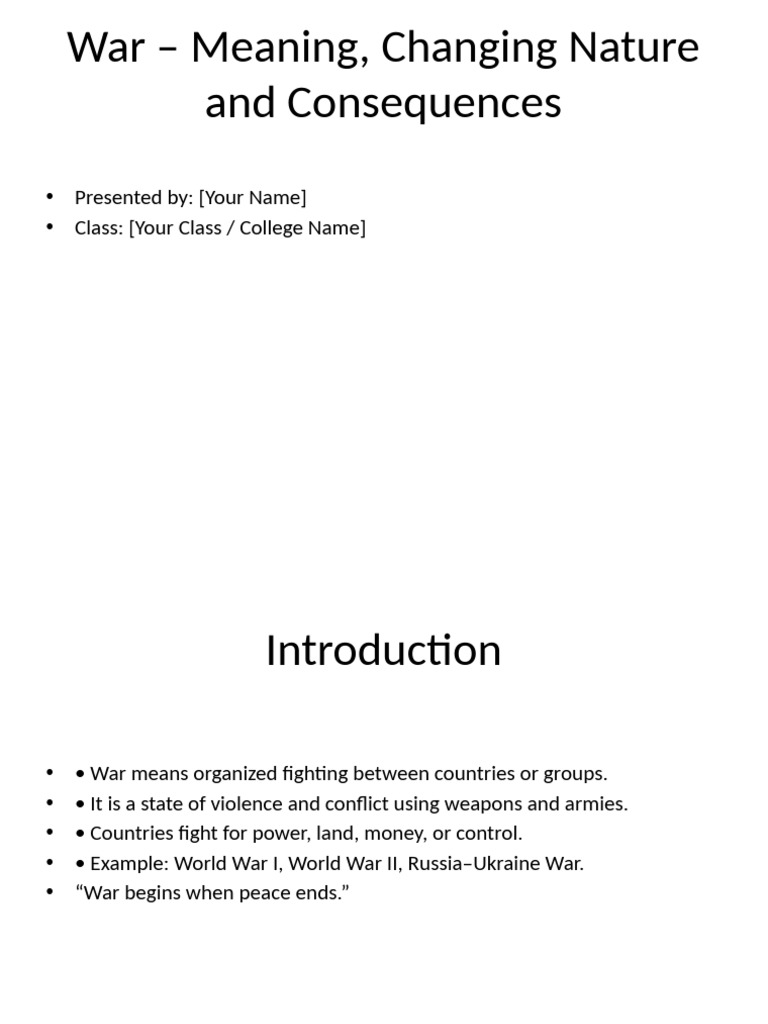 War Presentation by Pankaj | PDF