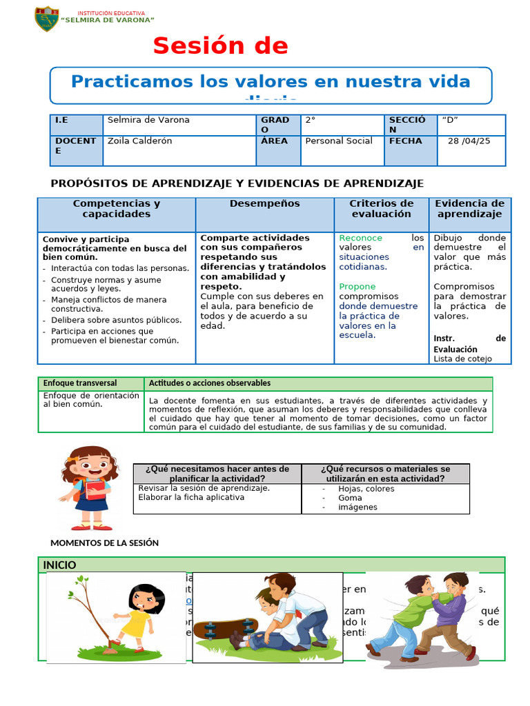 Aprendizaje de Valores en el Aula | PDF | Evaluación | Aprendizaje