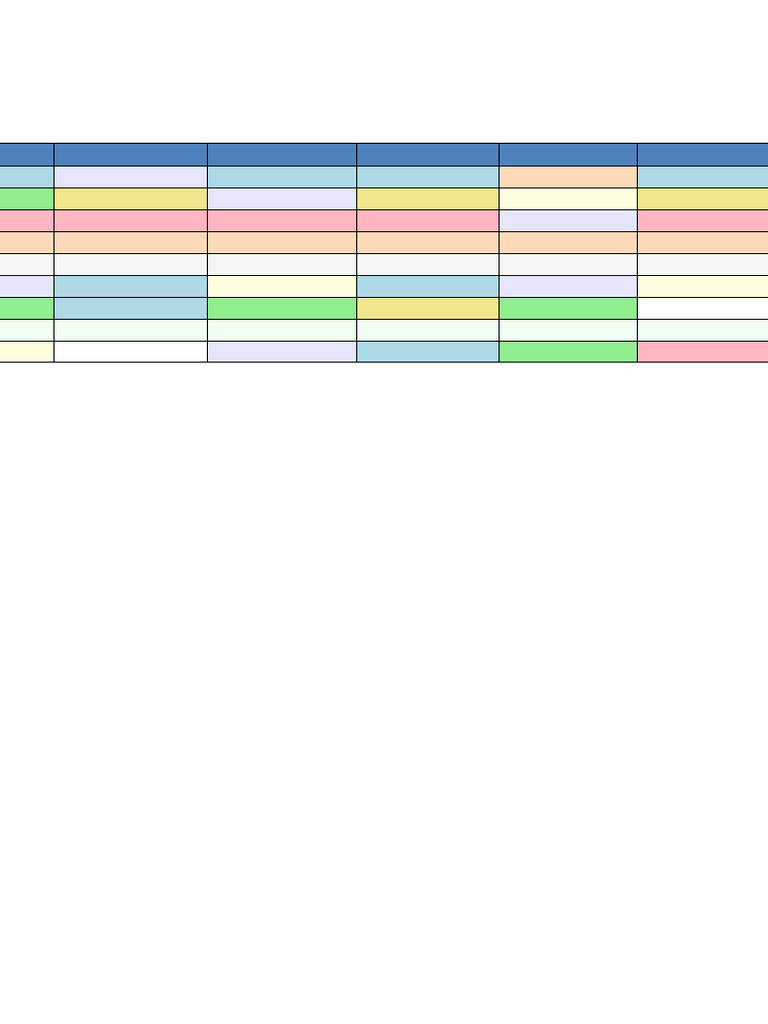 Color-Coded Weekly Study Schedule | PDF