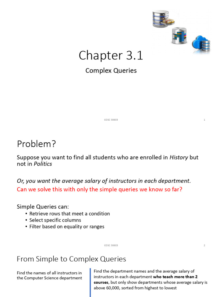 Complex SQL Queries Explained | PDF | Relational Model | Table (Database)