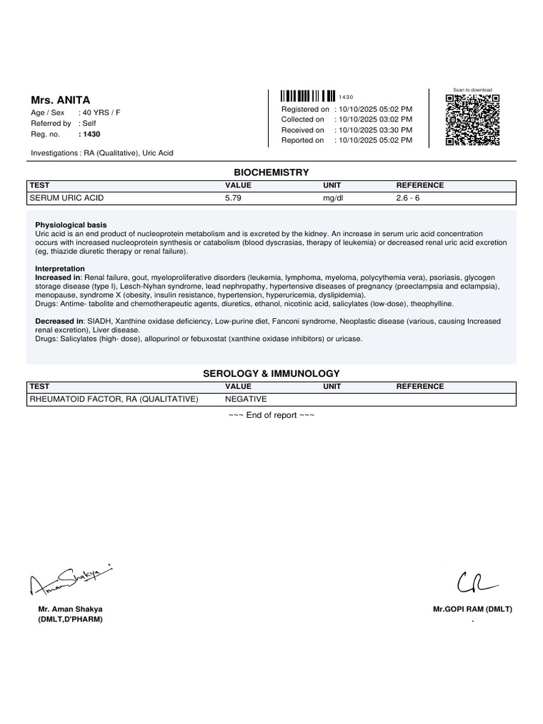 LabReport L2 Mrs - ANITA40YRS F 10 10 202520251010 2 ltvs7n | PDF ...