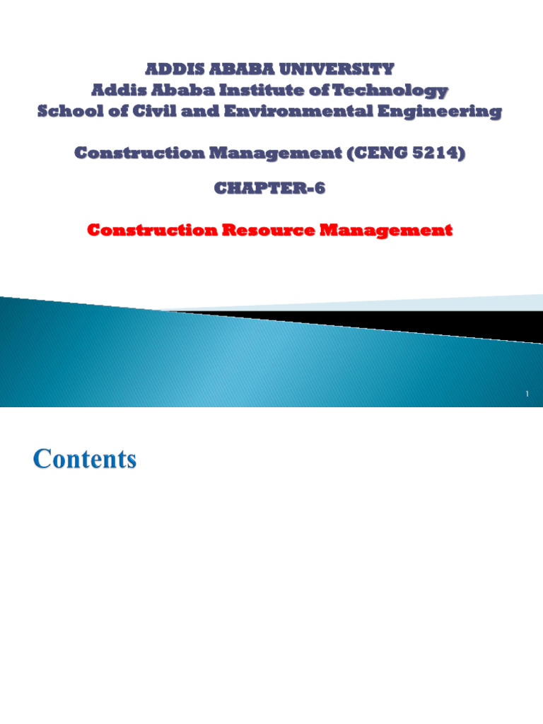 Construction Resource Management Guide | PDF | Human Resource ...