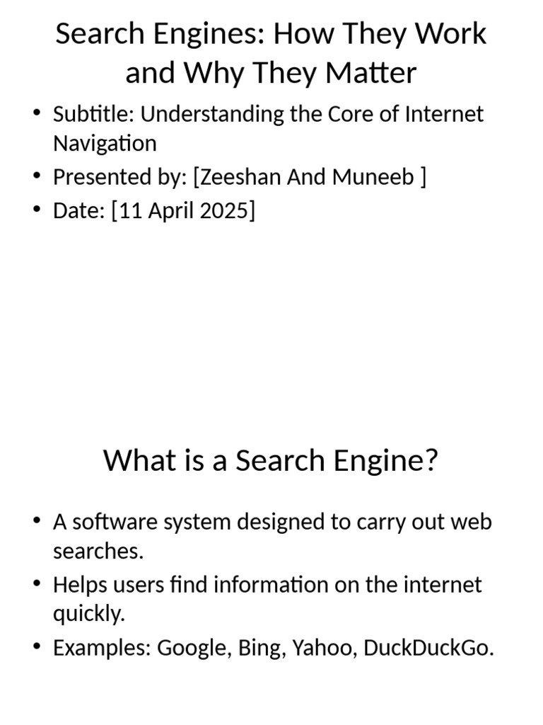 Understanding Search Engines: Function & Impact | PDF