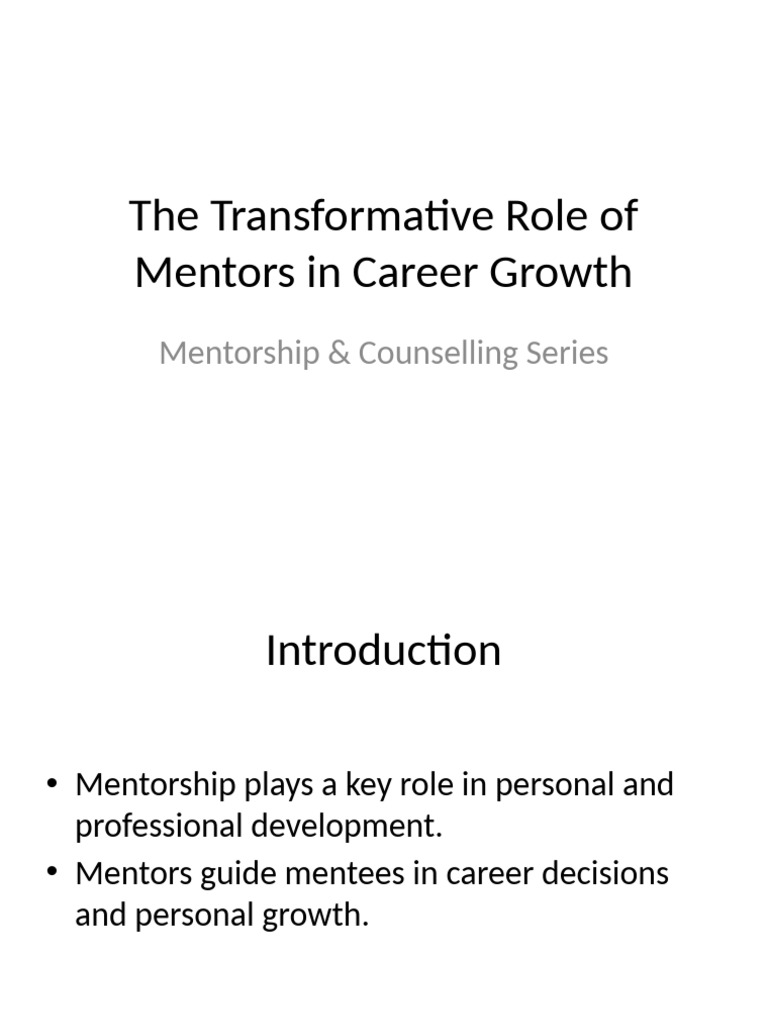 The Impact of Mentorship on Career Growth | PDF