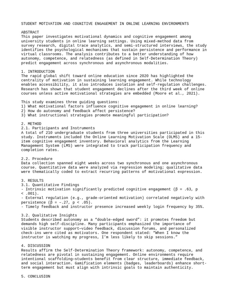 Student Motivation in Online Learning | PDF | Educational Technology ...