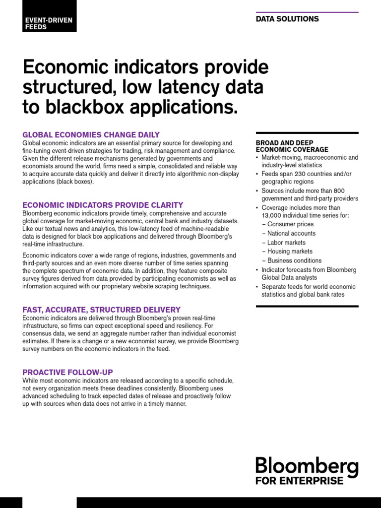 Global Economic Indicators for Trading | PDF | Economics | Bloomberg L.P.
