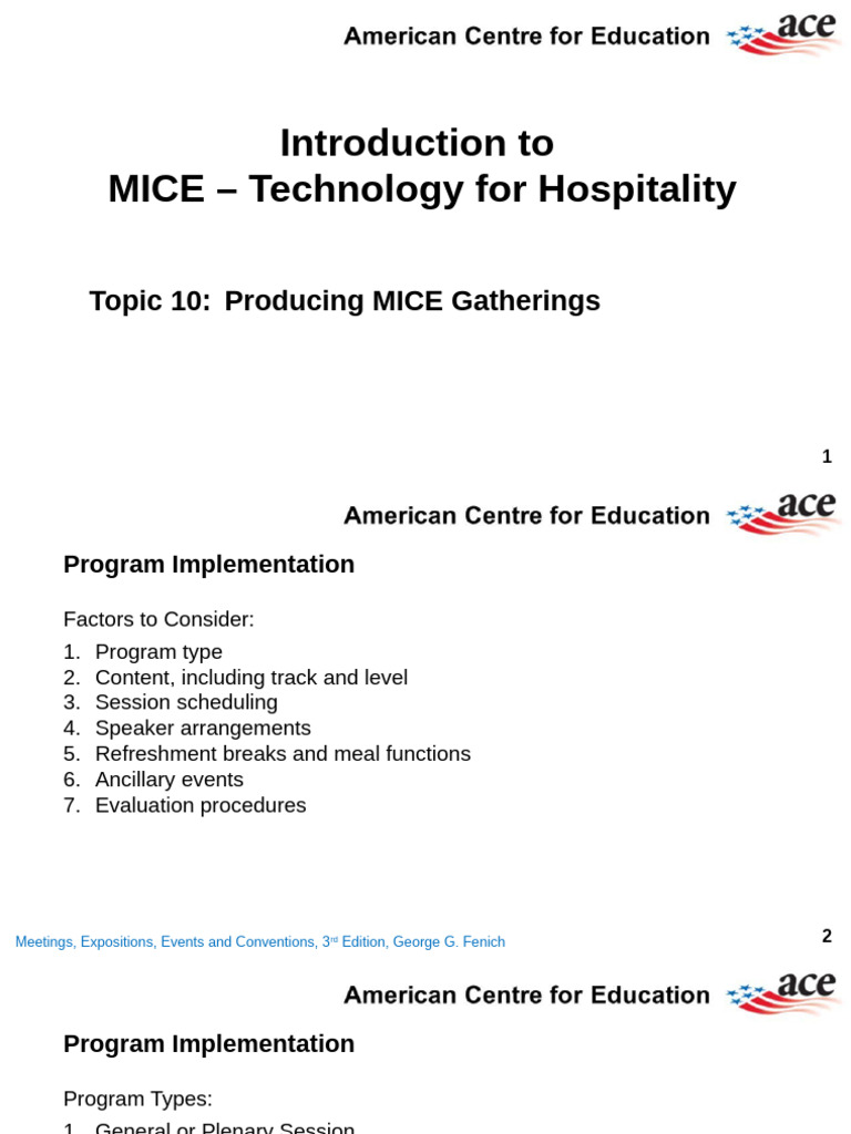 T10 Producing MICE Gatherings | PDF | Web Conferencing