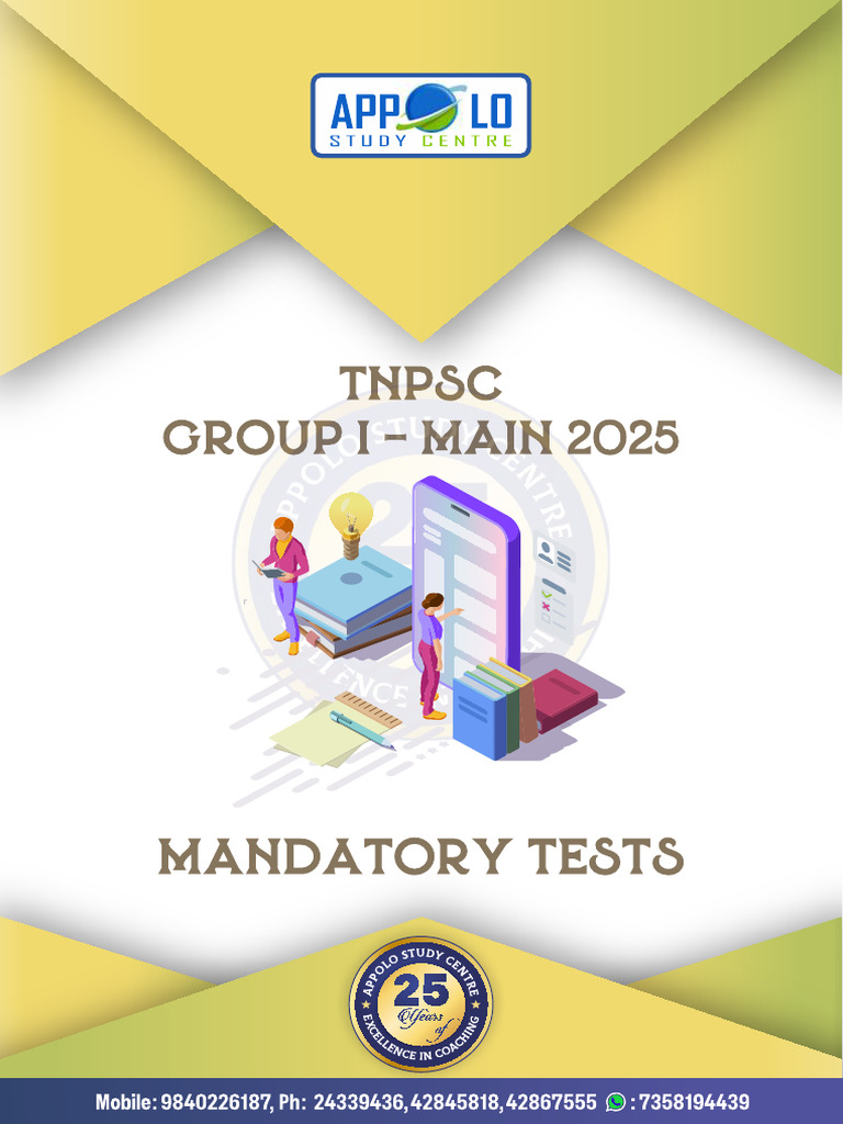 Group I Main - Mandatory Tests Detailed Schedule 2025 | PDF