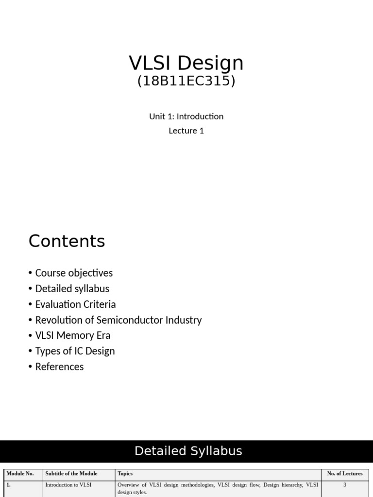 VLSI Design: Unit 1: Introduction | PDF | Integrated Circuit | Very ...