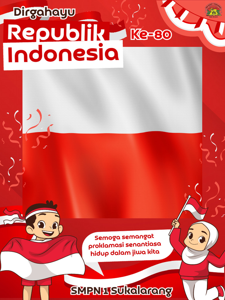 Merah Dan Putih Ilustratif Twibbon HUT RI Konten Instagram | PDF