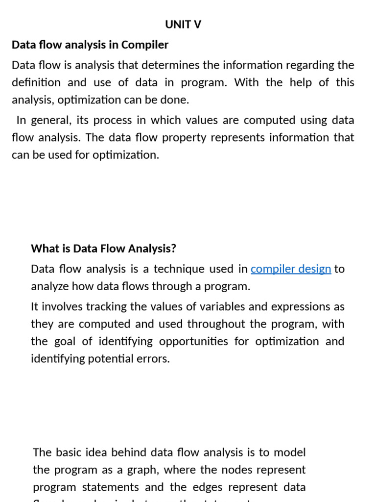 Data Flow Analysis in Compilers | PDF | Computer Programming | Computer ...