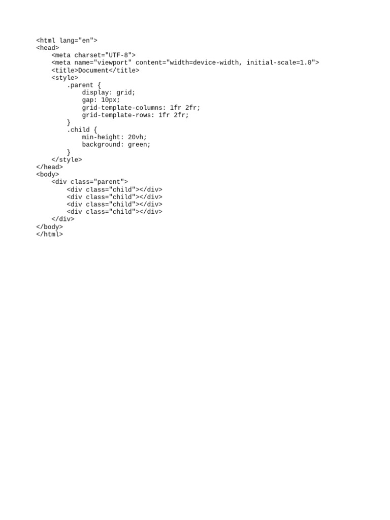 CSS Grid Layout Example | PDF