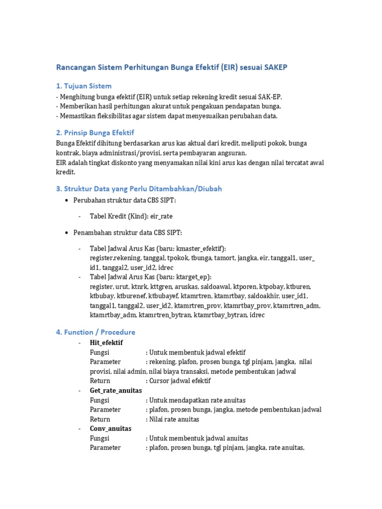 Sistem Perhitungan Bunga Efektif EIR SAK-EP | PDF