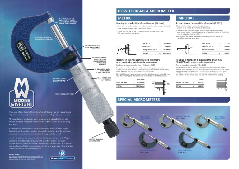 How to Read a Micrometer Accurately | PDF