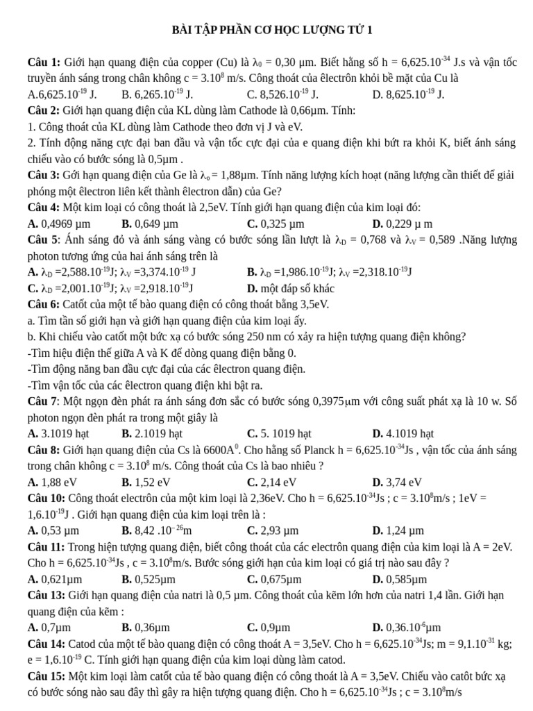 BT CHLT - Gui HS | PDF