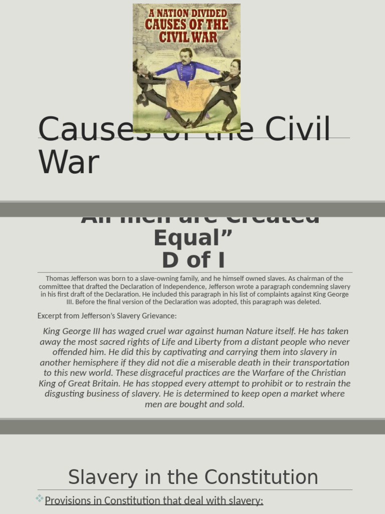 Causes of The Civil War | PDF | Slavery In The United States | Slavery