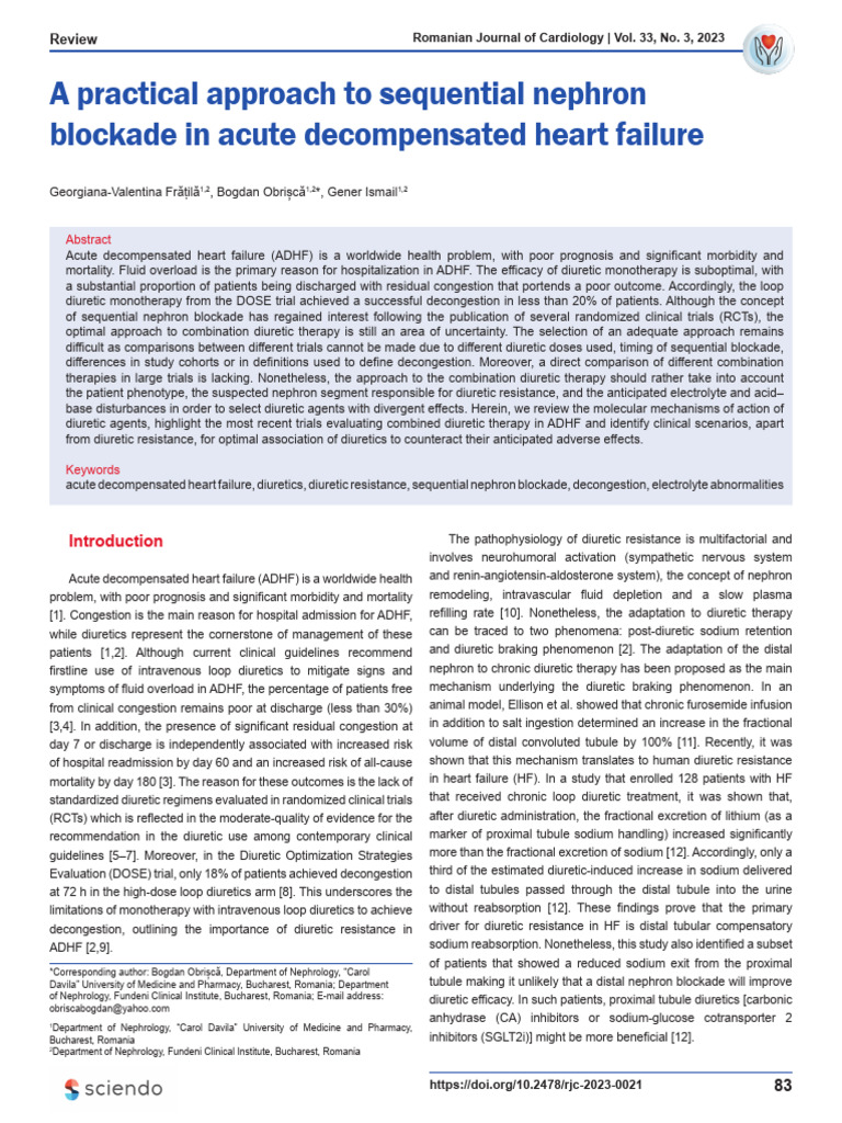 A Practical Approach To Sequential Nephron Blockade in Acute ...