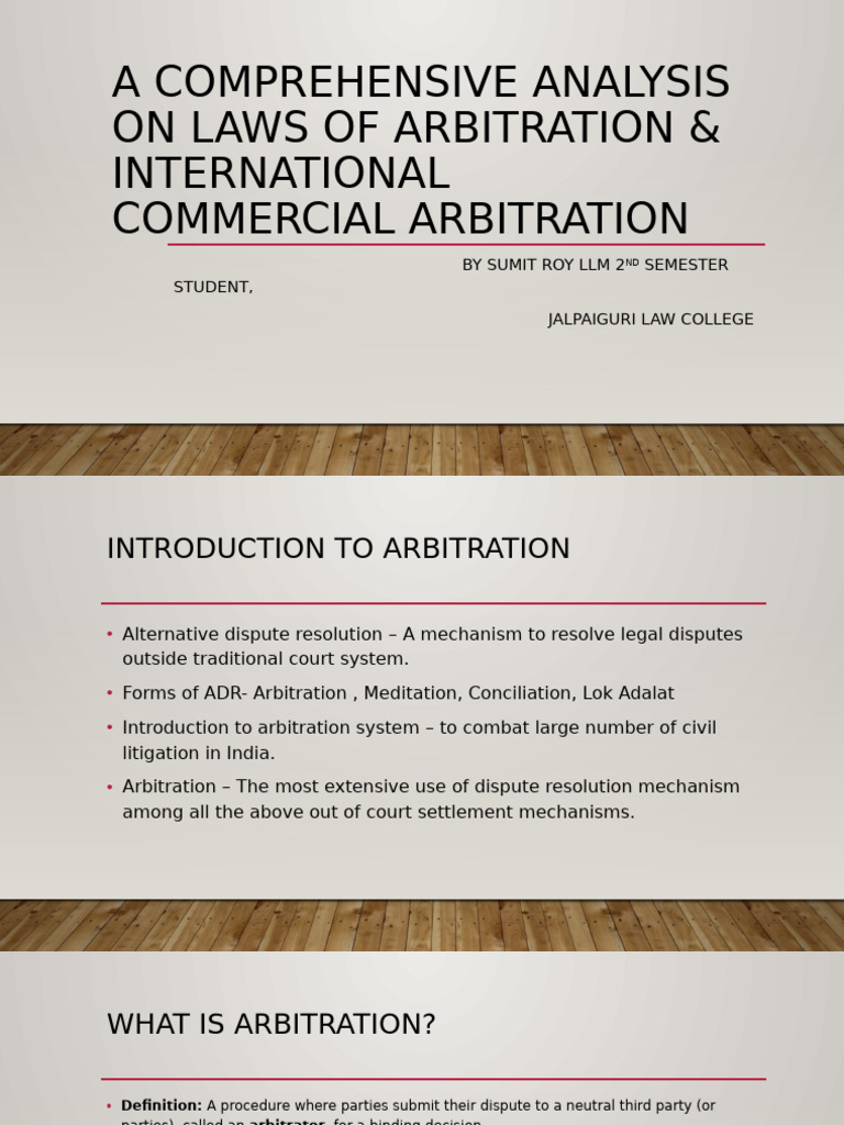 Arbitration Laws in India: A Detailed Overview | PDF | Arbitration ...