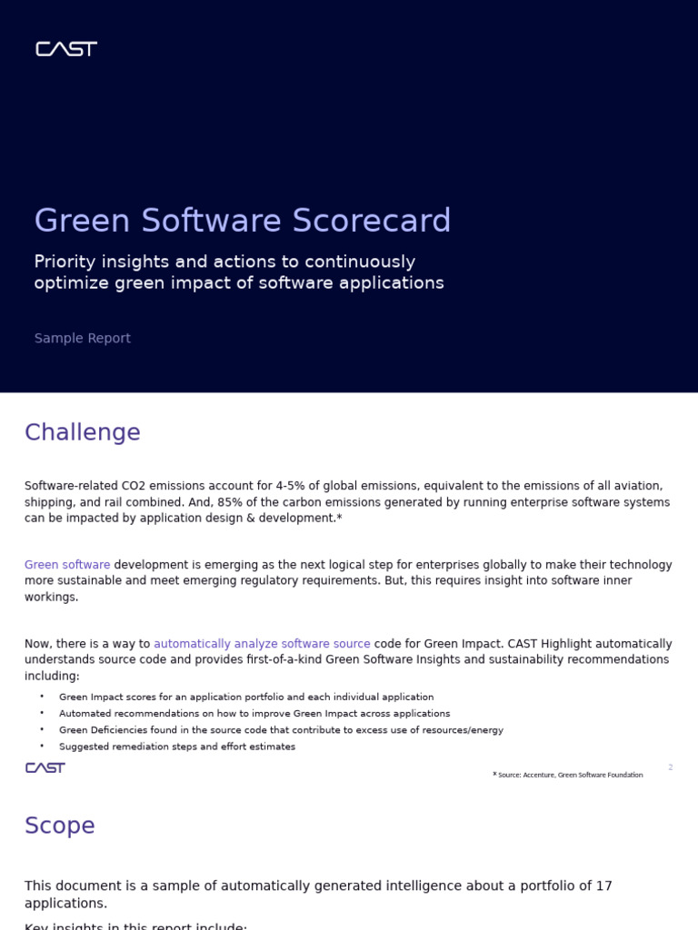 Green Software Scorecard Insights | PDF | Cloud Computing | Software