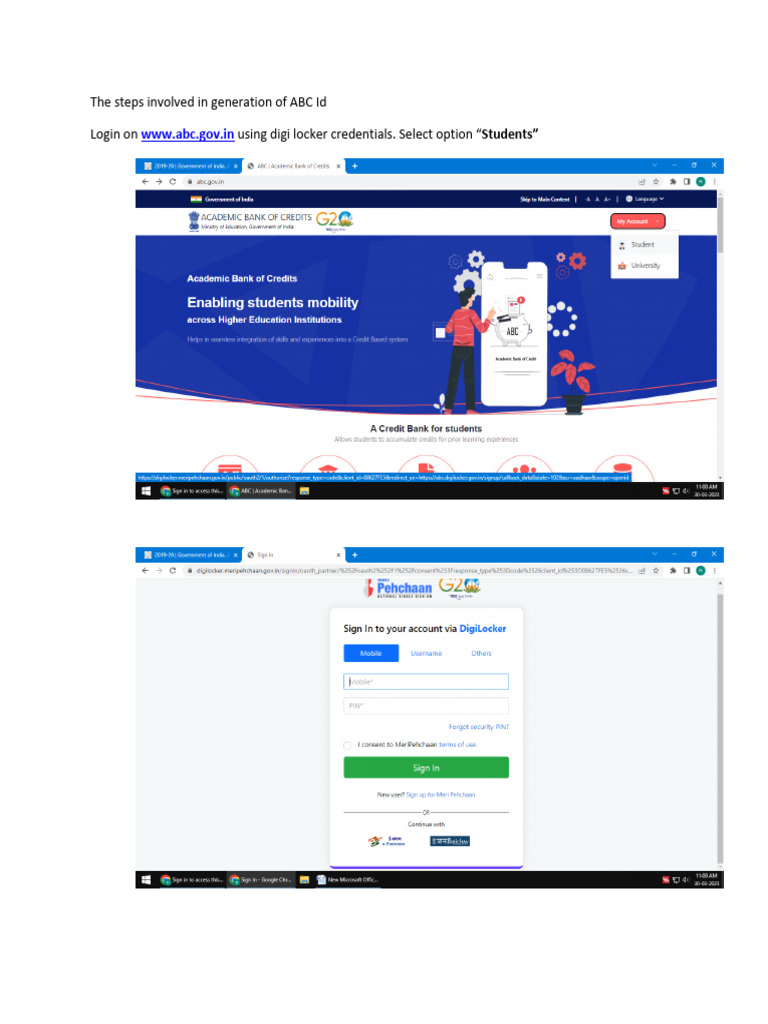 Steps to Generate ABC ID | PDF