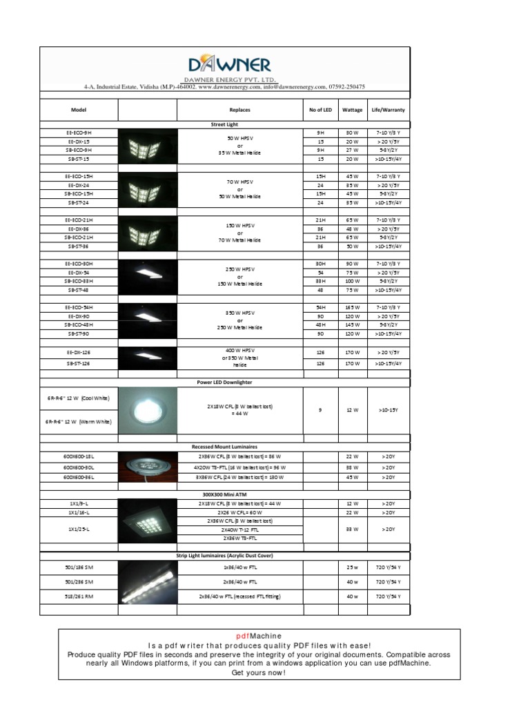 LED Street Light Catalog PDF Incandescent Light Bulb Glass