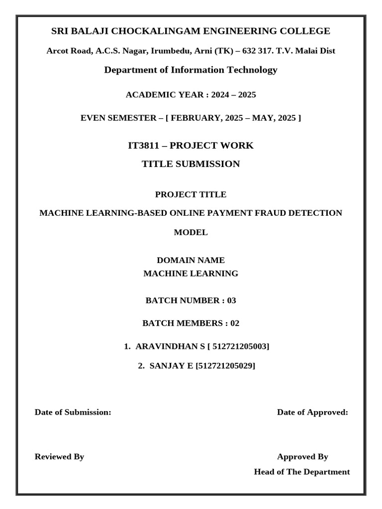 Machine Learning Fraud Detection Project | PDF